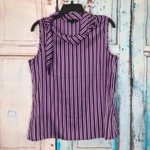 Banana Republic Sleeveless Blouse XS Purple/White